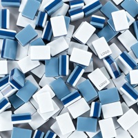 Juego de Mahjong Americano de Lujo Moderno de Acrílico de Tres Capas con Rayas Verticales Azul Polvoriento y Borgoña para 4 Jugadores, Entretenimiento Personalizado