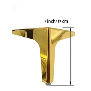 OEM Furniture Hardware 6 Inch Furniture Legs Gold Metal Furniture Legs for Cabinet Sofa TV Stand Bookcase