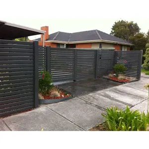 Panel pagar Slat Aluminium putih tahan simpul kustom dengan bilah privasi untuk pagar teralis & Gerbang