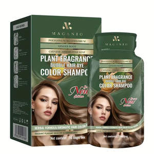 Shampoo colorant capillaire à base de plantes, non collant pour le cuir chevelu, coloration semi-permanente, longue durée, facile à utiliser, en stock, 30ml*10/boîte - Product Image 5