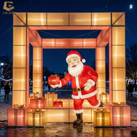 Weihnachtsmann-Fotorahmen-Beleuchtungsinstallation für Freizeitparks, Einkaufszentren und Festivalattraktionen
