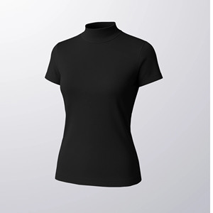 Camisetas de cuello alto para mujer, diseño personalizado, de secado rápido, 100% algodón, manga corta, nuevo estilo, cuello redondo. - Product Image 3
