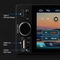Lecteur MP5 TFT VOLOX 6,86 pouces, CarPlay sans fil, Android Auto, transmetteur FM mains libres, port USB, radio stéréo RCA 6 canaux