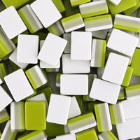 Ensemble de tuiles de mahjong américain en acrylique cristal vert dégradé de luxe en gros, 4 couches, 160 tuiles, tapis et support, jeu personnalisé
