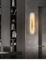 Applique lumineuse de luxe en laiton, Design créatif, marbre décoratif, applique murale moderne