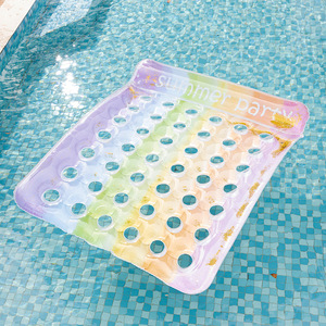 <span class=keywords><strong>Cama</strong></span> Flotante Inflable Individual/<span class=keywords><strong>Doble</strong></span> de PVC para Exteriores, Colchón con Diseño de Cielo Estrellado con Lentejuelas para Adultos y Niños, Válvula de Desinflado - Product Image 1