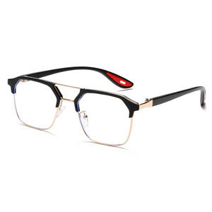 Montures de lunettes rectangulaires grises Jack à double pont, monture complète, protection anti-lumière bleue, unisexe, verres plats 8329 - Product Image 2