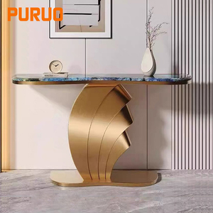 Pieds de table de <span class=keywords><strong>console</strong></span> rectangulaires en acier inoxydable argenté et doré, style moderne et luxueux, pour entrée, hall, salon - Product Image 1