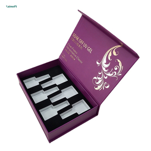 OEM Design Book Shaped Magnetic Closure Cosmetic Paper Packaging Collection Boxes For Nail Polish Gel Set With Eva Foam Inserts