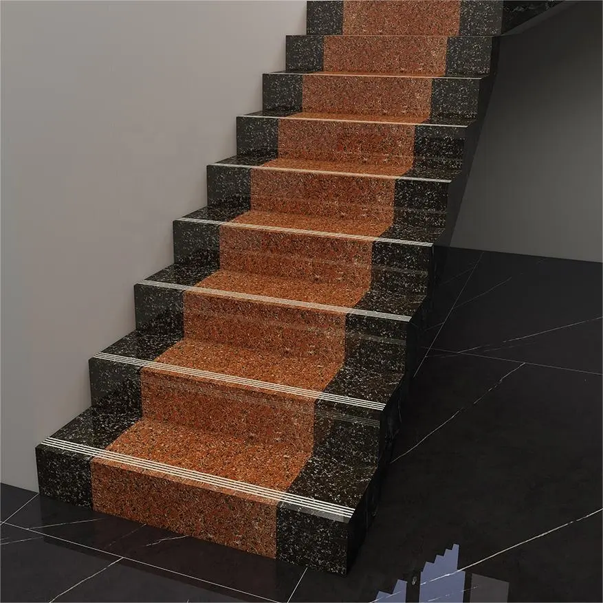 Nouveau design escalier en céramique rouge antidérapant marches d'escalier carreaux de céramique