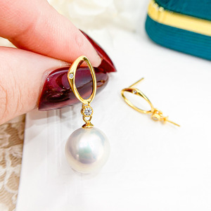 Accessoires en argent S925 pour la création de bijoux, plateau vide avec perles rondes de 9 à 13 mm, bijoux en argent simples, boucles d'oreilles, modèle 21501 - Product Image 3