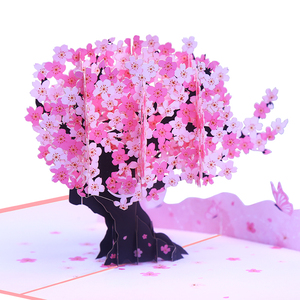 Tarjetas de Felicitación 3D Personalizadas para el Día de San Valentín, Confesiones <span class=keywords><strong>Románticas</strong></span>, Árbol de Flores de Cerezo 3D para Boda, Tarjeta de Felicitación con Flores de Rosa - Product Image 4