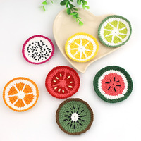 Met de hand gehaakte katoenen fruitschijfjes Frisse stijl Watermeloen Warmte-isolatiepads Haar- en kledingaccessoires Alle seizoenen