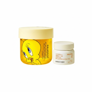 Innisfree TWEETY EDITION 50ml Vitamin C Green Tea Enzyme Brightening Cream Set High Quality Facial Creams Bonus 20ml TWEETY" - Product Image 2