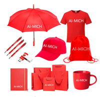 AI-MICH Set de Regalo Promocional con Logo Personalizado Obsequios Corporativos Eventos de Equipo Branding con Camiseta Paraguas Botella de Agua y Bolsa
