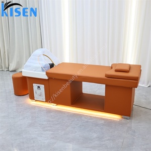 Équipement de salon commercial Kisen, lit de lavage de luxe avec circulation d'eau avancée, pommeau de douche apaisant, table de massage spa - Product Image 6