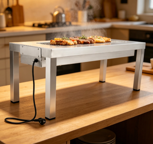 Flat <b>Top</b> Electric Buffet Warming Table Stainless Steel Heated Food Display Table for Banquet Catering Buffet - Product Image 2