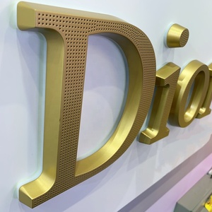 工厂制造的黄金商店字母名称商店标志打孔整个发光二极管字母标志发光标牌 - Product Image 4