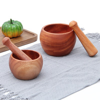 Oude Timmerman Snel Voedsel Maken Keuken Accessoires Gereedschap Natuurlijke Massief Hout Fruit Groente Knoflook Hakselsnijder