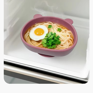 Ensemble de bols d'alimentation en silicone durable pour bébé et tout-petit avec couvercle assorti, base antidérapante à ventouse, pour l'apprentissage de l'autonomie alimentaire - Product Image 1