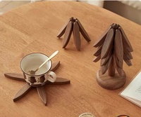 Sous-plats en bois pour plats chauds, en forme d'arbre de Noël, pliables, pour casseroles, bols, théières et réchauds