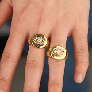 Promotion 2023 nouvelle bague plaquée <span class=keywords><strong>or</strong></span> de haute qualité, bijoux de mode classique pour femmes - Product Image 5