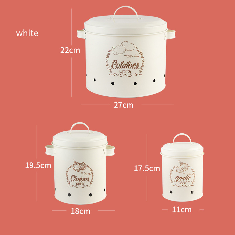 Set di 3 Contenitori per Patate, Cipolle e Aglio - Porta Verdure di