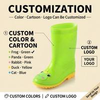 Bottes de pluie mi-mollet pour enfants, motif animaux mignons (grenouille, panda), entièrement étanches, semelle antidérapante, en PVC brillant, pour tout-petits