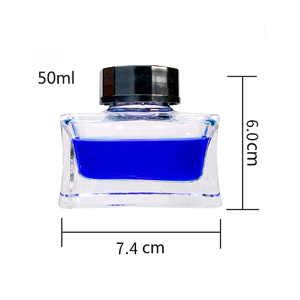 Flacone Vuoto in Vetro Trasparente Rettangolare da 15ml 30ml per Inchiostro, Bottiglia Quadrata da 1oz per Penna Stilografica - Product Image 1