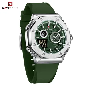 NAVIFORCE NF9216T wholesale 9216T gents quartz watch original Silicone strap Multi function double display sports watches