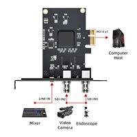 Tarjeta de Captura de Video Interna PCIe UC3520S de Alto Rendimiento, 2 Canales, 3G-SDI, 1080p, 60fps, para Transmisión en Vivo con VMix OBS Studio