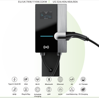 Chargeur de voiture électrique AC 32A avec application Wi-Fi OCPP1.6 Type 2 GBT 7kW 11kW 22kW Prise/Connecteur A15 Version écran 4.3/7 pouces