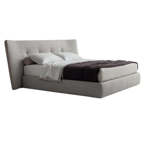 Letto in Tessuto Minimalista Italiano con Ampia Testiera di Lusso Moderna, Struttura Letto Matrimoniale di Design per un Elegante Arredamento della Camera da Letto Principale - Product Image 6