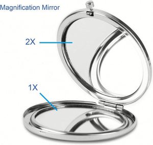 Compact for Purse Double-Sided 1X/2X <b>Magnifying</b> Portable Travel <b>Makeup</b> <b>Mirror</b> Folding Mini Pocket <b>Mirrors</b> Promotion Gift - Product Image 2