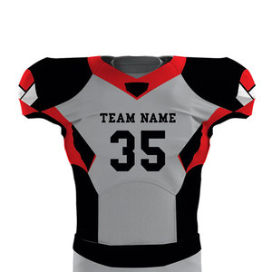 Uniforme de football américain sur mesure, nouveau design, impression par sublimation OEM, respirant, grande taille, manches courtes, col rond, séchage rapide, sport - Product Image 3