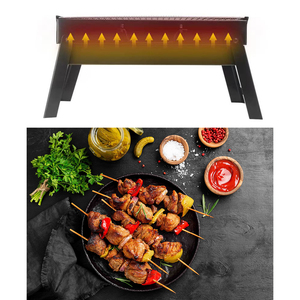 Barbecue au charbon de bois pliable et <span class=keywords><strong>portable</strong></span>, léger, pour le camping en plein air, sans fumée, en acier au carbone - Product Image 2