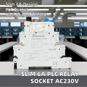 PLC Slim rơle điện từ ổ cắm công suất cao Epoxy bảo vệ 6.2mm Độ dày Din-Rail 6A đánh giá AC230V Vít gắn - Product Image 5