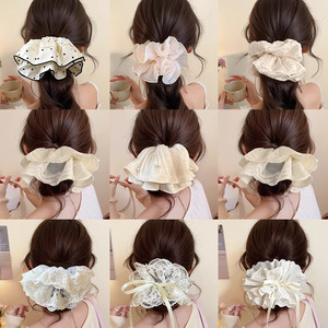 Elegante Elastico per Capelli Oversize in Pizzo, Stile Coreano, Alta Elasticità, Fatto a Mano, Novità 2026, per Coda di Cavallo Bassa - Product Image 2
