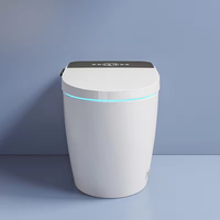 Toilette intelligente de luxe avec télécommande Bidet électrique au sol WC automatique Cuvette ronde Fonction avancée de chauffage du siège
