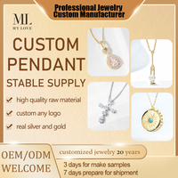 Bijoux personnalisés pour femmes ML 26 ans : Collier, bague, pendentif, boucles d'oreilles, chaîne en moissanite, argent 925 plaqué rhodium