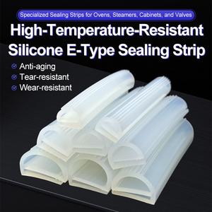 Guarnizione in <span class=keywords><strong>Gomma</strong></span> Siliconica Personalizzata a Forma di E, Striscia Sigillante per Porta del Forno e Vaporiera, Guarnizione in Silicone Tipo E - Product Image 2