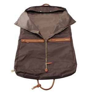Muestra Gratuita, Fabricación OEM, Logotipo Personalizado, Bolsa de Lona Encerada Marrón, Portátil y Resistente, para Empacar Ropa, Funda de Viaje para Trajes - Product Image 1