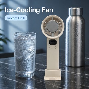Ventilateur portable <span class=keywords><strong>M11S</strong></span> à refroidissement par glace, 3 vitesses, rechargeable par USB, plaque de refroidissement, ventilateur de bureau portable avec support pour téléphone, cadeau d'été - Product Image 2