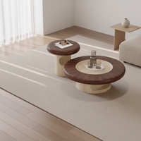 Table basse en bois massif avec bordure en écorce d'arbre, style moderne, pour salon, OE HOME