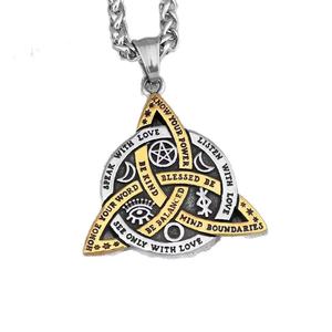 Yunnique – collier avec pendentif Triangle rétro en acier inoxydable pour hommes, design géométrique, chaîne de bijoux, accessoire pour pull - Product Image 4