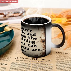 Tasse magique givrée noire 11oz en céramique, mug personnalisé à changement de couleur thermique - Product Image 5