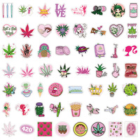 110PCS Trendy girl power cartoon rose weed ticker