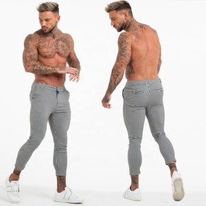 Pantalones a Cuadros Gingtto Súper Elásticos para Adolescentes, Corte Slim, Tipo <span class=keywords><strong>Chino</strong></span>, Pantalones Casuales para Hombre - Product Image 1