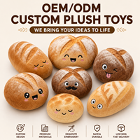 Peluche personnalisée Pain au levain avec yeux brodés, Fabricant de jouets en peluche sur mesure, Jouet en peluche doux, Marquage OEM