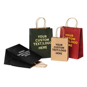 Sacs en papier kraft personnalisés en gros, recyclables, pour le shopping, les vêtements, les cadeaux, les aliments à emporter, avec votre propre logo - Product Image 2